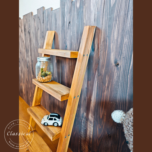 アンティーク木製4段シェルフ フリーラック カジュアル アンティーク シェルフ4段 木製 ラック