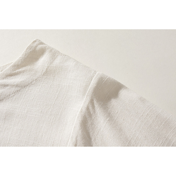 綿麻Tシャツ　半袖Tシャツ　可愛い袖トップス　パフスリーブ ボリューム袖　ホワイト　L145WH 4枚目の画像