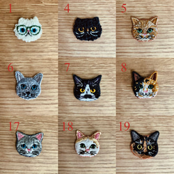 晴れやかブルー ☆* 猫さん刺繍泉州ハンカチタオル2枚セット 12枚目の画像