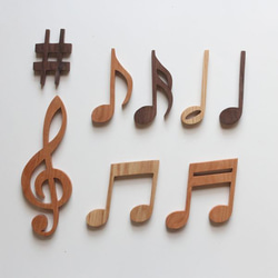 【包郵】音符對象譜號裝飾木製樂譜實木音樂音樂教室展示牆裝飾牆 第4張的照片