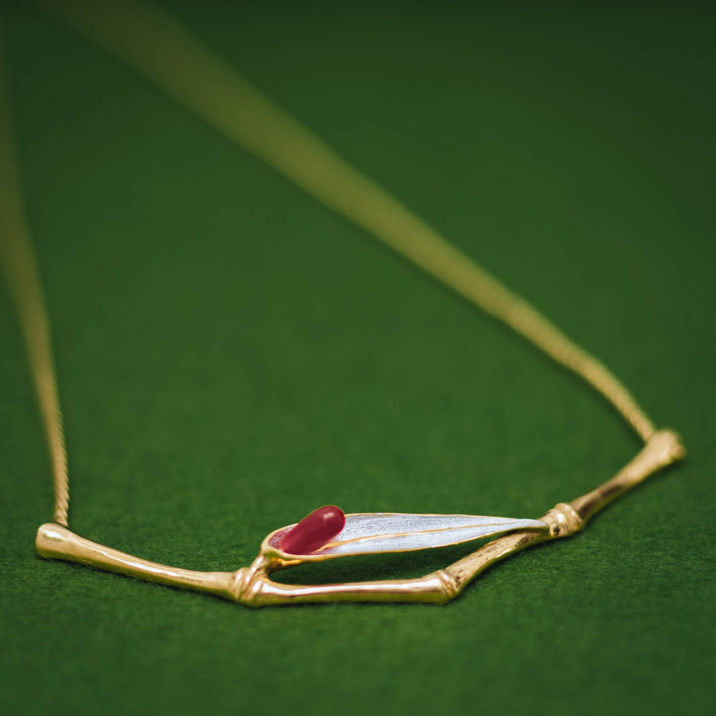 竹 小 ネックレス (クォーツ)