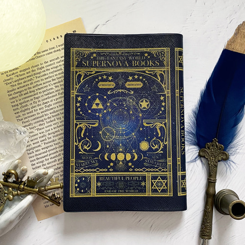 空想天体古書Ⅰ・月の満ち欠け（ギャラクシー） ブックカバー