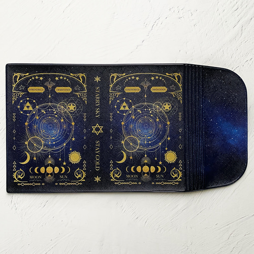 空想天体古書Ⅱ・月の満ち欠け（ギャラクシー） ブックカバー・手帳