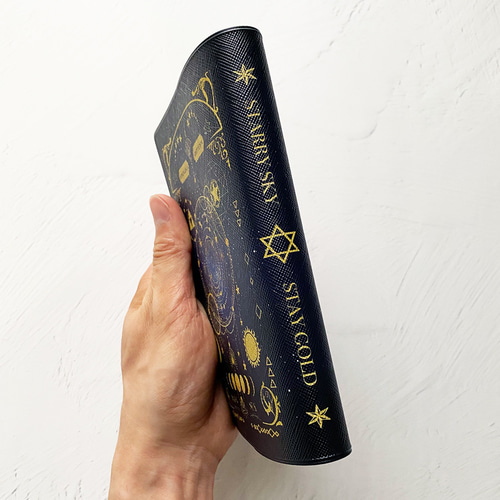 空想天体古書Ⅱ・月の満ち欠け（ギャラクシー） ブックカバー・手帳