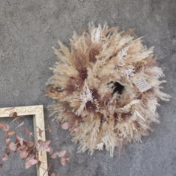 wreath[MOA]№８　パンパスグラスとスモークツリーのリース№８【約３５センチ】　　　パンパス　ドライフラワー 7枚目の画像