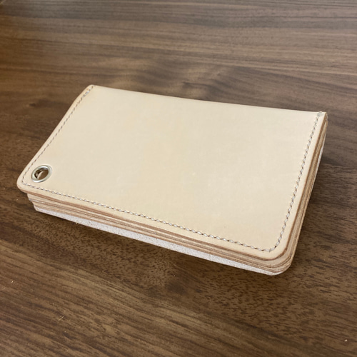 牛革製トラッカーウォレットミドル ヌメ革 ハンドメイド 本革 牛革 ヌメ革 総手縫い ミドルトラッカーウォレット ミドル