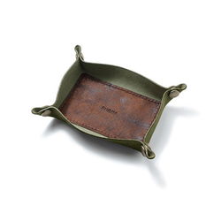 皮革製造托盤[olive]/TRAY[OLIVE]小袋子雜貨禮物皮革 第2張的照片