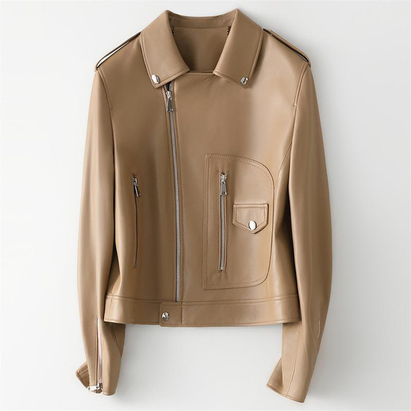 Jasmine革ジャケット 革ジャン レザージャケット レディース羊革 おしゃれ Haruf レザージャケット ライダースジャケット レディース 革