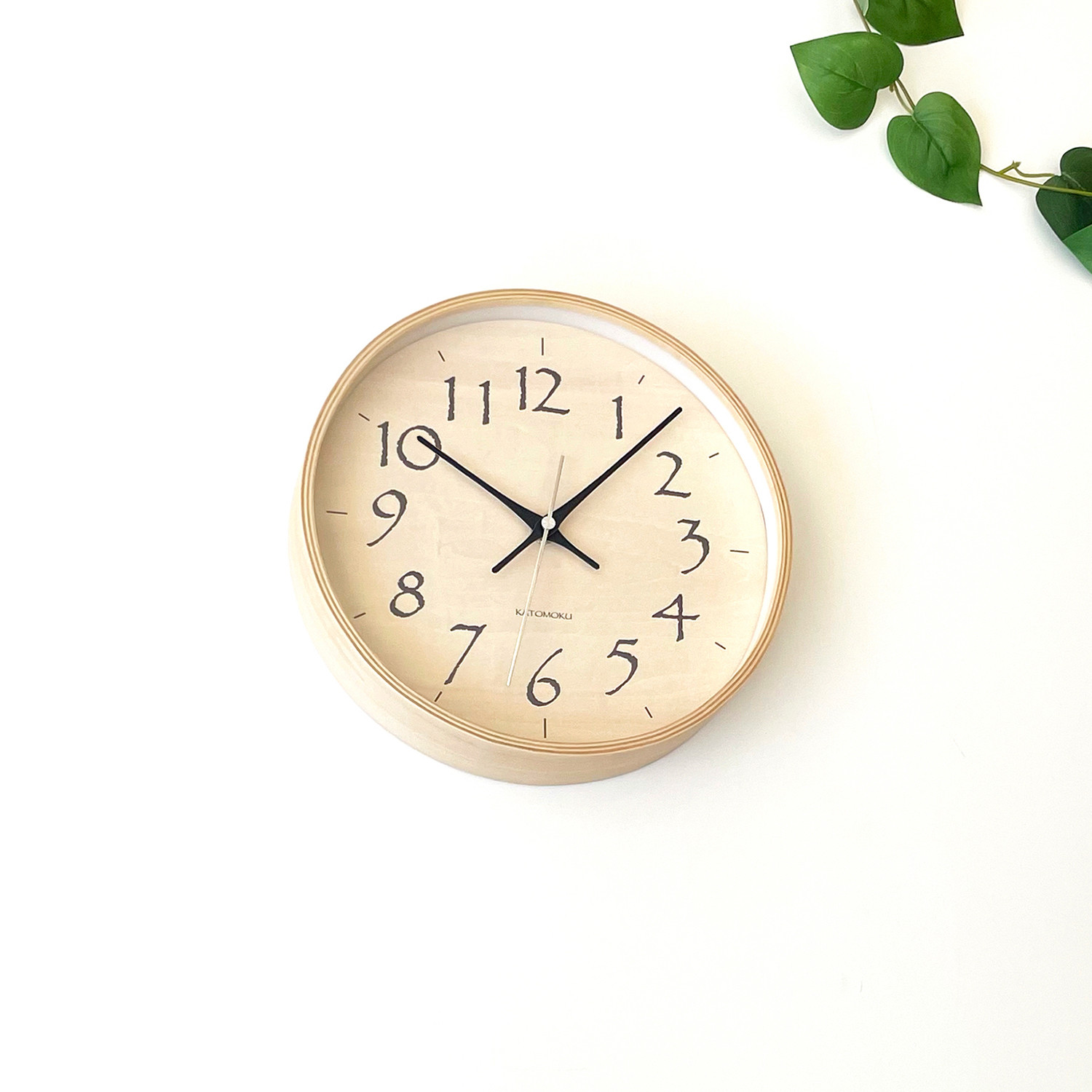 KATOMOKU plywood clock 21 ブラック km-120BK 掛け時計 木製 静か オシャレ