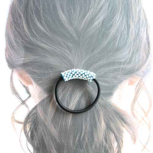 受注制作】ビジュー輝く本革ポニーフック（レッド） ポニーフック