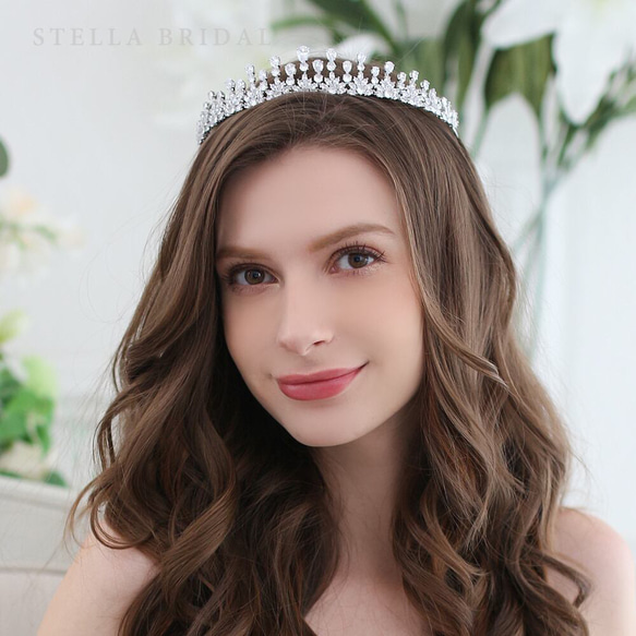 STELLA BRIDAL ティアラ Mila ミラ　ステラブライダル キュービックジルコニア ウェディングジュエリー ティアラ Mila - ミラ