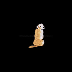 ふりむくゴールデン　刺繍ワッペン　犬ワッペン　ゴールデンレトリバー 6枚目の画像