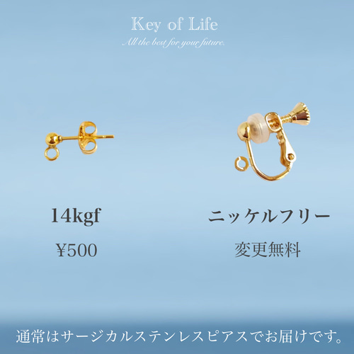 Key of Life☆ブルーガラス×透かしチャーム☆ピアス/イヤリング