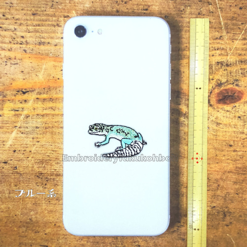 ヒョウモントカゲモドキ レオパ 刺繍ワッペン 爬虫類 トカゲ ワッペン
