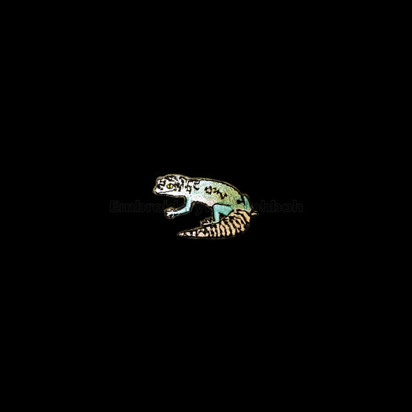 ヒョウモントカゲモドキ　レオパ　刺繍ワッペン　爬虫類　トカゲ 12枚目の画像