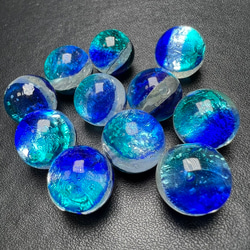 カビラブルー 12mm ブレスレット 蓄光 ホタルガラス 沖縄とんぼガラス