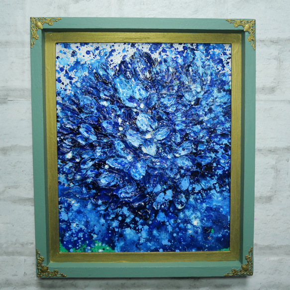 油絵 油彩 油彩画 絵画 絵 【梅雨に咲くピンクの紫陽花