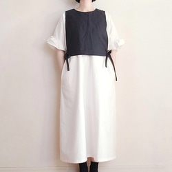 Creema限定　Hirahirasode one piece harf linen canvas 胡紛色 9枚目の画像