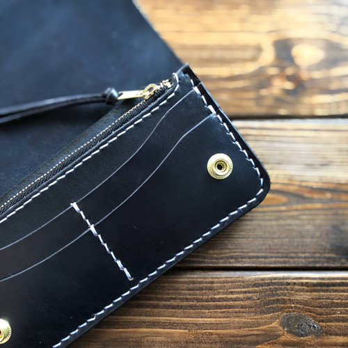 トラッカーウォレット 手染め ブラック 楽天市場】トラッカーズウォレット コードバン TYPE II 黒【長財布