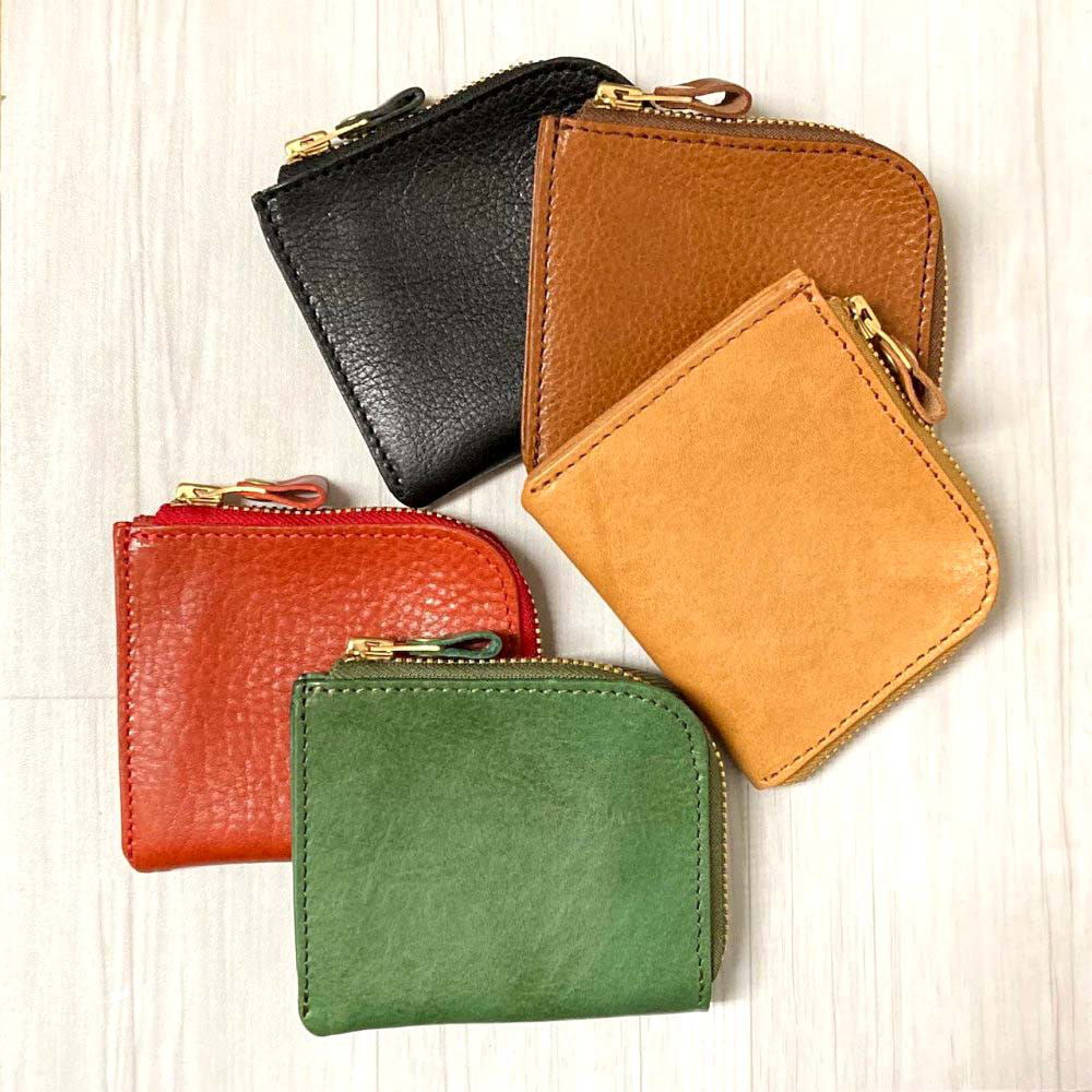 LIS0302 オイルシュリンクレザーL字ミニウォレット　日本製