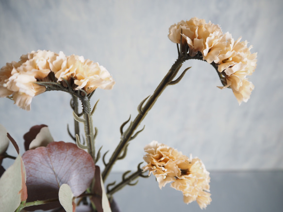 【アンティークユーカリとリモニウム】｜アーティフィシャルフラワー 花瓶アレンジ| 冬｜ギフト・インテリア雑貨 4枚目の画像