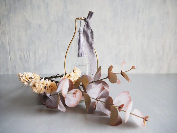 【アンティークユーカリとリモニウム】｜アーティフィシャルフラワー 花瓶アレンジ| 冬｜ギフト・インテリア雑貨 8枚目の画像