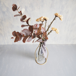 【アンティークユーカリとリモニウム】｜アーティフィシャルフラワー 花瓶アレンジ| 冬｜ギフト・インテリア雑貨 6枚目の画像