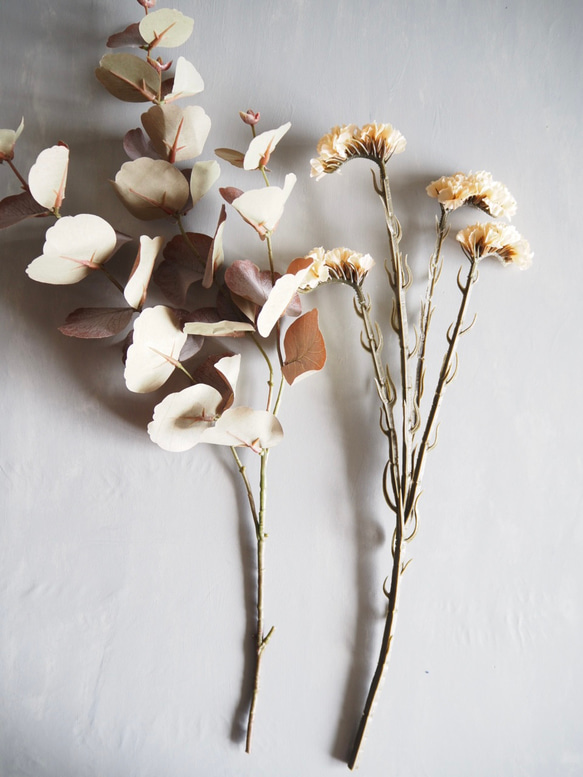 【アンティークユーカリとリモニウム】｜アーティフィシャルフラワー 花瓶アレンジ| 冬｜ギフト・インテリア雑貨 11枚目の画像