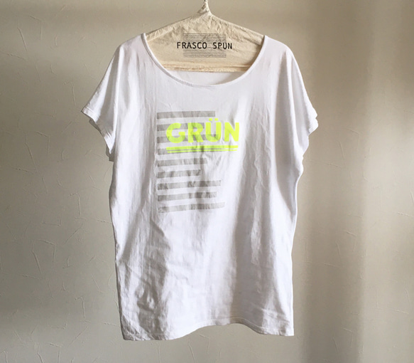 ランダムボーダードルマンTee/SILVER×NEON YELLOW 2枚目の画像