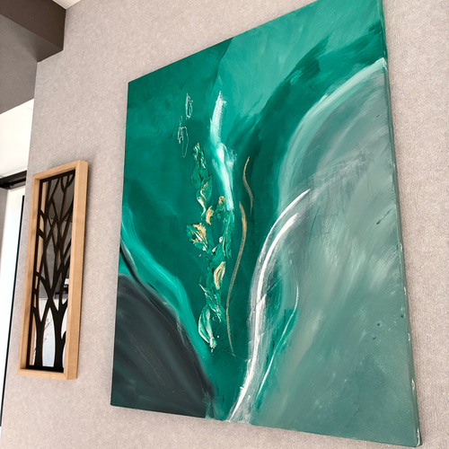 現代アート 80×65㎝ 2枚セット モダン 絵画 抽象画 アートパネル