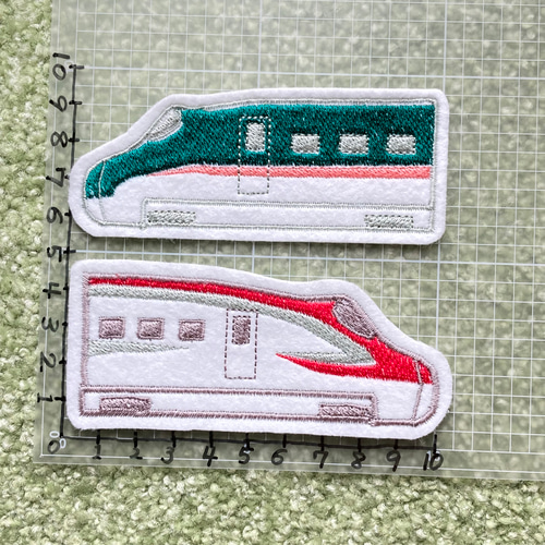 大きめワッペン！新幹線のお名前刺繍ワッペン オーダーメイド