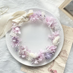 【送料無料】 ~pastelpurple pink~ ベビー　花冠　花かんむり　キッズ 3枚目の画像