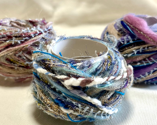 引き揃え糸 オリジナル引き揃え糸☆ブルー系① 毛糸 billy 通販 12065531｜Creema