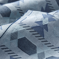 自然素材 コットン 綿 100％カーテン 浮模様カットジャガード織「エムレブルー」自然素材カーテン　ナチュラルカーテン 6枚目の画像