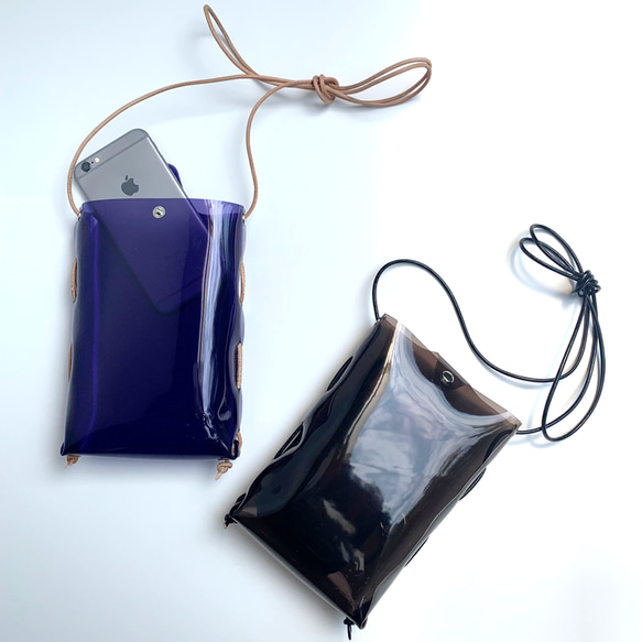 「免運費」全 11 色【Smartphone pochette 智能手機單肩包（立式）】全季透明 PVC 第1張的照片