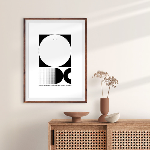 モノクロポスター【成功への鍵】 2L判〜キャンバス仕上げも対応 アート