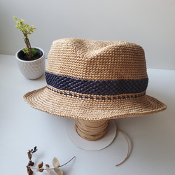 夏日遮陽帽草帽勾針鉤針編織DIY kit含鉤針材料包與教學影片 第10張的照片