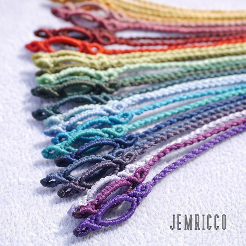 マクラメ組紐/首紐✨受注制作☆四つ組編みロングネックレス◇選べる色