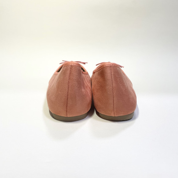 ◆23.5cm奧特萊斯銷售 ◆雙色1cm鞋跟芭蕾舞鞋（桃米色×青銅色）Raku arch ver. 第5張的照片