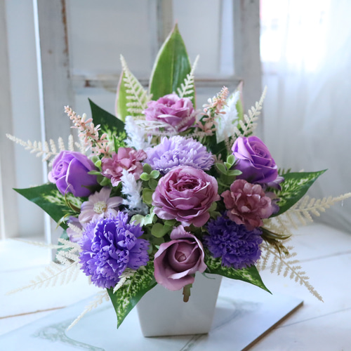 ビタミンカラー♪「向日葵と紫陽花の寄せ植えアレンジメント