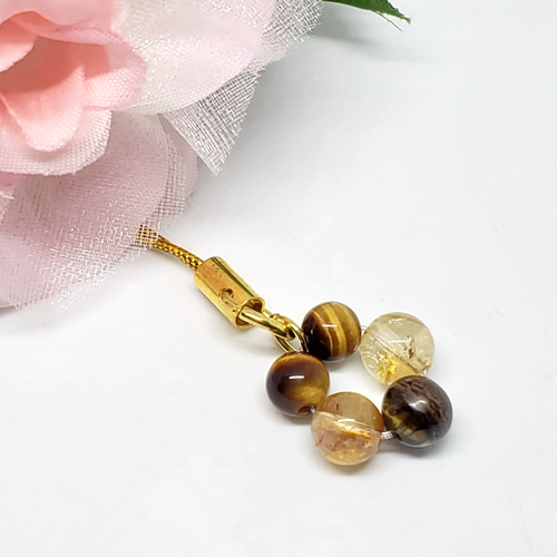 533k 天然石 天使 天眼石 タイガーアイ ブラジル産水晶 チャーム 533k