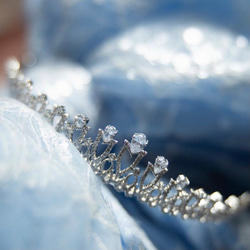 結婚式　ジルコニア　挙式　ウェディング　ビジュー　プリンセス　王冠　ダイヤモンド風　大きめティアラ JT10 5枚目の画像