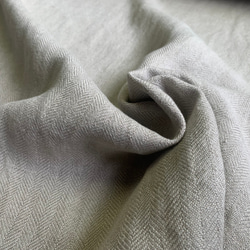 【2m以上専用ページ】 遠州織物 中厚地 [リネン100%] ヘリンボン 生地 キナリ 3枚目の画像