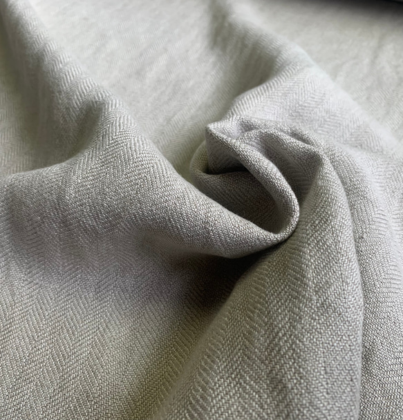 【2m以上専用ページ】 遠州織物 中厚地 [リネン100%] ヘリンボン 生地 キナリ 3枚目の画像