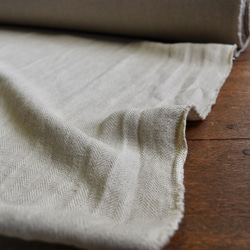 【2m以上専用ページ】 遠州織物 中厚地 [リネン100%] ヘリンボン 生地 キナリ 4枚目の画像