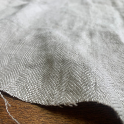 【2m以上専用ページ】 遠州織物 中厚地 [リネン100%] ヘリンボン 生地 キナリ 5枚目の画像