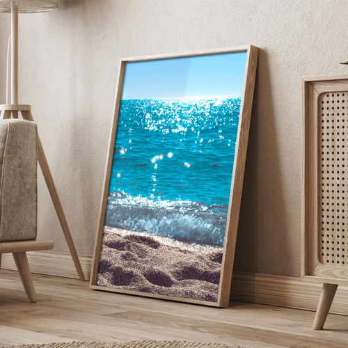海 写真 アート ポスター】壁掛け 飾り インテリア雑貨 パネル 透明な