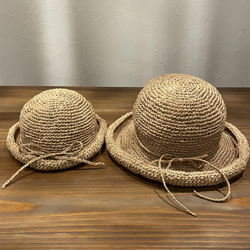 ⭐︎お値下げ中⭐︎ 新品　リヤドロ　風と麦わら帽子 ラフィア後ろ跳ね上げ麦わら帽子【サイズオーダー可能】ツバの形変え