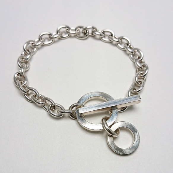 新品 約22〜23cm ダブルリングブレスレット silver925