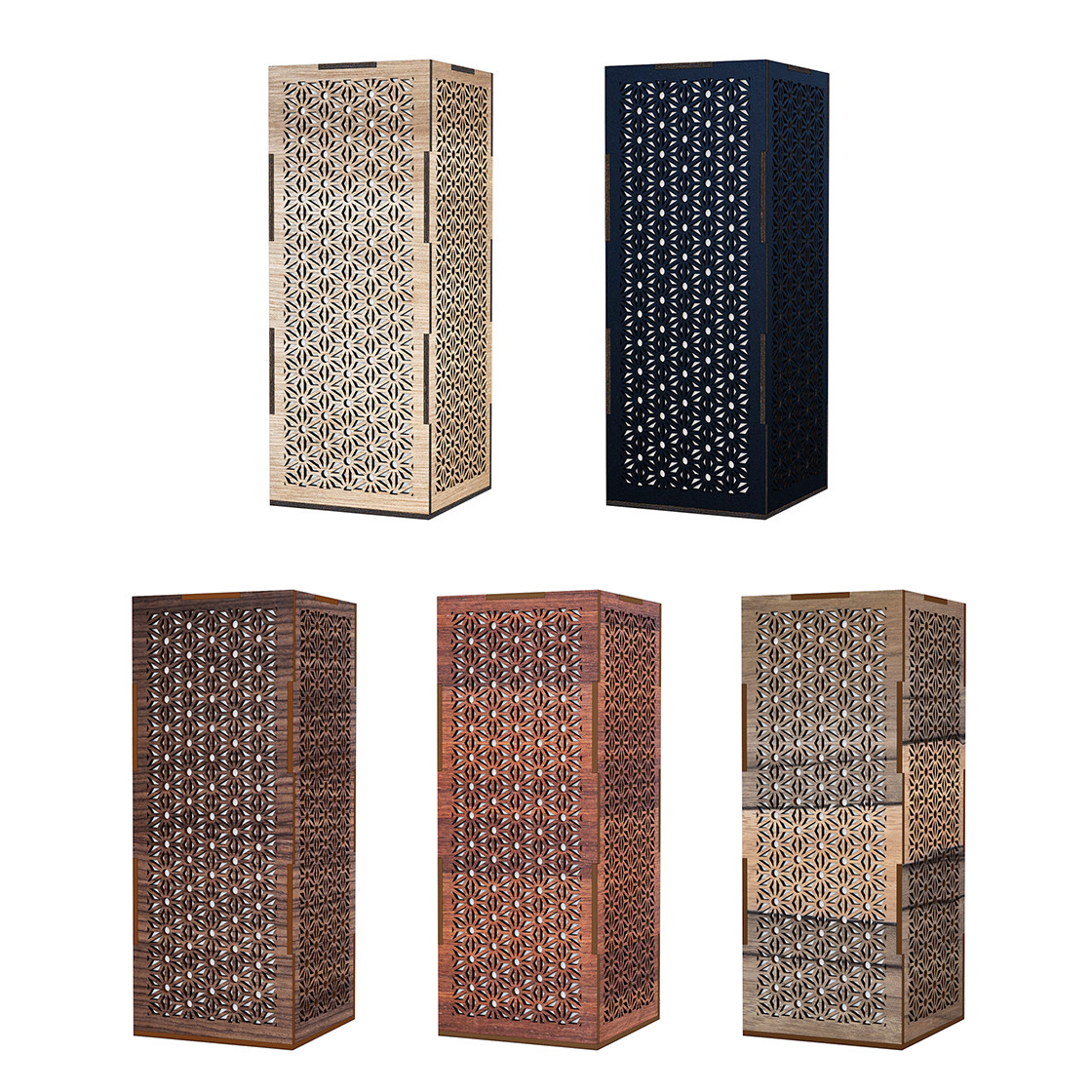 スタンド行灯 麻の葉 - 置き型照明